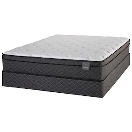 Queen Euro Top Pocketed Coil Mattress and 9" Grey Foundation